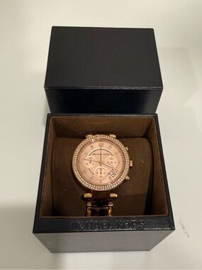 Women’s Michael Kors Tortoise Acetate Parker Chronograph Glitz Watch MM5538